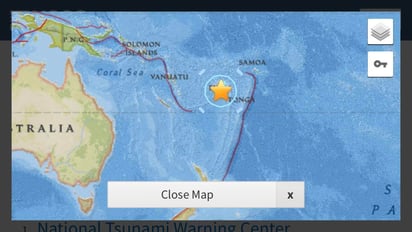 Durante el mediodía de hoy, se reportó un terremoto de mangnitud preliminar de 7.8 grados en las islas de Fiji. (TWITTER)