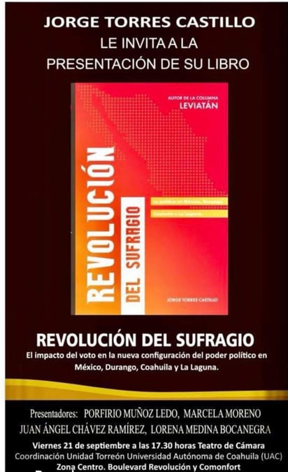 La presentación se llevará a cabo en el Teatro de Cámara de la Coordinación de la Unidad Torreón de la Universidad Autónoma de Coahuila (UAdeC) ubicado en bulevar Revolución y calle Comonfort. (ARCHIVO)