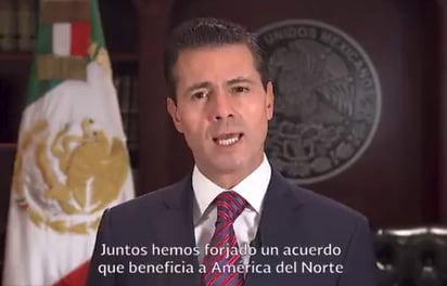 En un mensaje a la nación, el mandatario sostuvo que el mecanismo comercial, conocido como USMCA, dará plena certidumbre a los intercambios comerciales y a las inversiones, además de fortalecer la competitividad de América del Norte. (ESPECIAL)