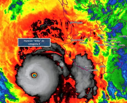 Alertan en Sinaloa ante desplazamiento de huracán 'Willa' categoría 4. (ESPECIAL) 