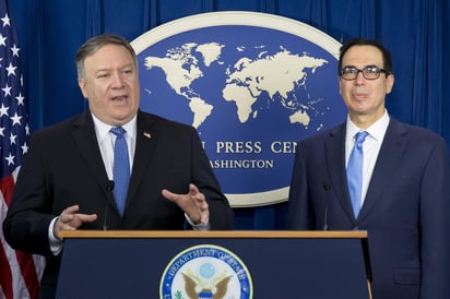 Anuncio. El secretario de Estado de EU, Mike Pompeo, realizó el anuncio ayer en rueda de prensa. (EFE)