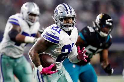 Ezekiel Elliott, corredor estelar de los Cowboys de Dallas.