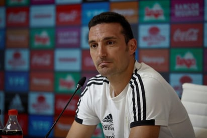 Lionel Scaloni, entrenador interino de Argentina, en una rueda de prensa en el predio de la Asociación del Futbol Argentino, en Ezeiza.