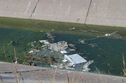 “Es siempre lo mismo y lo mismo, deja de correr el agua y lo agarran de bote de basura, ahora se han calmado los moscos, pero luego dejan llantas y bolsas de basura, no se vale”, reclama la señora Georgina Pérez, habitante se la calle Praxedis Guerrero. (ESPECIAL)