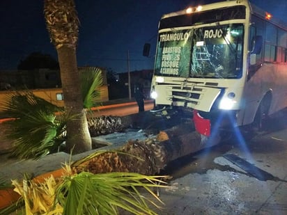 Derribó una luminaria, un señalamiento vial y dos palmas en la ciudad de Torreón. (EL SIGLO DE TORREÓN)