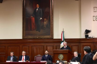 En armonía. El Presidente de la Suprema Corte de Justicia (SCJN), Luis María Aguilar, llamó a trabajar en armonía. (EL UNIVERSAL)