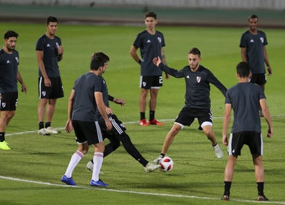 El River Plate entrenó ayer en el Estadio Al Ain, previo a su juego de hoy en el Mundial de Clubes.