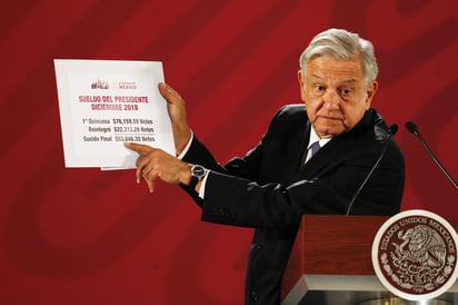 AMLO informó que ya cobró su primera quincena como presidente. (NOTIMEX) 