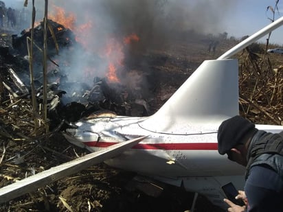 El accidente aéreo se suscitó durante la tarde de este lunes. (ESPECIAL)