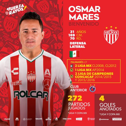 El lagunero Osmar Mares seguirá su carrera deportiva con los Rayos del Necaxa. (Jam Media)