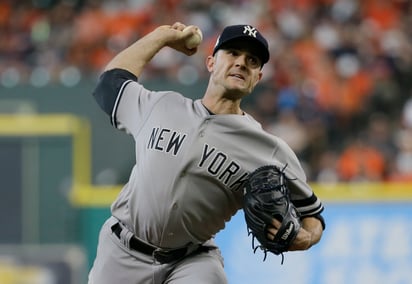 El relevista David Robertson con los Yanquis de Nueva York, en 2017.