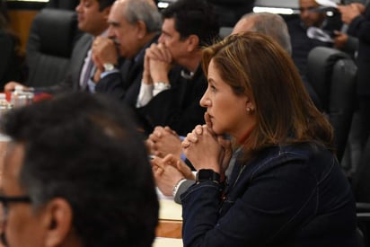 Al participar en las audiencias públicas sobre el tema de la Guardia Nacional, la legisladora de Movimiento Ciudadano llamó a presentar las iniciativas en esta materia, porque no se puede legislar a 'ojos cerrados' y sin conocer las 'letras chiquitas'. (ESPECIAL)