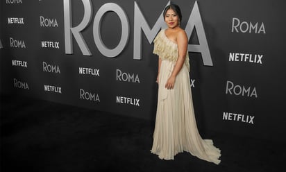 Por Roma. Yalitza Aparicio recibe premio en el Festival de Santa Bárbara.