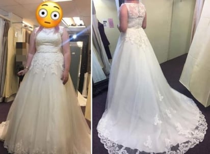 La mujer se casó en 2017 y ahora no quiere saber ni del vestido ni de su exesposo. (INTERNET)