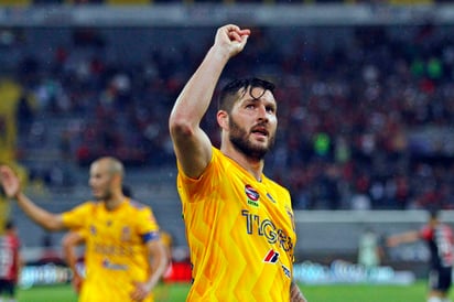 André-Pierre Gignac anotó su gol 100 con Tigres, mismo que significó la victoria para su equipo sobre Atlas. (Jam Media)