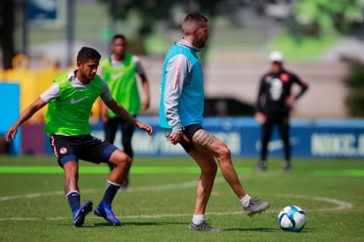 Jeremy Menez, del América, durante el entrenamiento previo al juego de la jornada 7 del Torneo Clausura 2019.