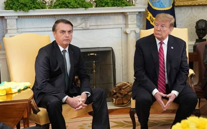 Al reunirse por primera vez con el presidente de Brasil, Jair Bolsonaro, Trump afirmó que Brasil y Estados Unidos 'nunca han estado más cerca'. (EFE)