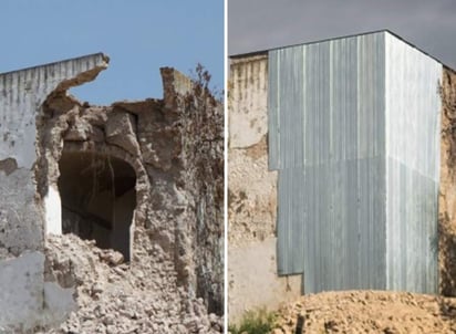 El castillo debía ser restaurado, pues la esquina se derrumbó el año pasado. (INTERNET)