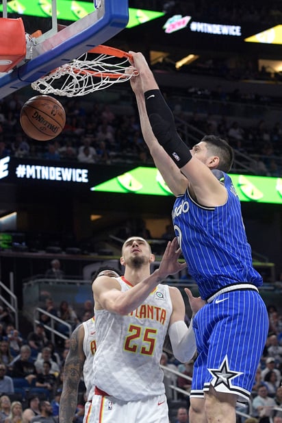 Nikola Vucevic anotó 23 puntos en la paliza del Magic 149-113 sobre los Hawks; Orlando impuso marca del equipo con 81 puntos al medio tiempo.