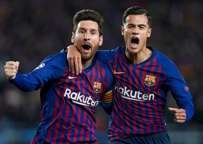 El argentino Lionel Messi marcó un doblete, mientras que el brasileño Coutinho anotó el otro tanto en el 3-0 del Barcelona al Manchester United. (Especial)