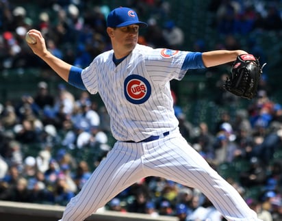 Kyle Hendricks no aceptó carreras y ponchó a 11 rivales en siete entradas de trabajo. (AP)