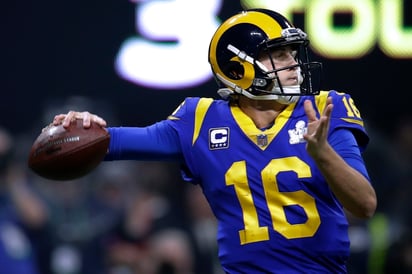 Jared Goff ha jugado tres campañas con Carneros y tiene marca de 24-14 en temporada regular, tiene 65 anotaciones y 26 intercepciones.