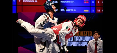 María del Rosario Espinoza buscaba su segunda medalla de oro en campeonatos mundiales, pero fue superada 22-2 por la surcoreana Lee Da-Bin, en la competencia celebrada en Manchester, Inglaterra. (CORTESÍA) 