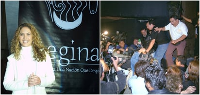 Escándalo. Su guardaespaldas apuntó con una pistola a un grupo de reporteros que asistió al musical Regina.