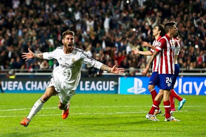 Sergio Ramos,  dijo este viernes, cuando se cumplen cinco años del gol que le marcó al Atlético de Madrid en Lisboa en el minuto 93 de la final de la Liga de Campeones 2014, que ese tanto lo consiguió 'con el alma'. (ARCHIVO)