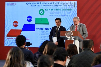 Los directores del IMSS y del ISSSTE, Zoé Robledo Aburto, y Luis Antonio Ramírez Pineda, respectivamente, presentaron el diagnóstico sobre infraestructura de centros de salud del país, en el que mostraron que el gobierno federal recibió 306 obras inconclusas. (NOTIMEX)