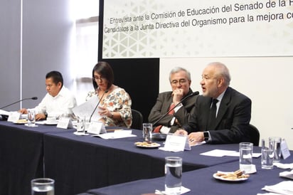 La Comisión de Educación del Senado de la República empezó este martes con las comparecencias de 78 aspirantes para integrar la Junta Directiva y el Consejo Técnico del Organismo para la Mejora Continua de la Educación. (ARCHIVO)