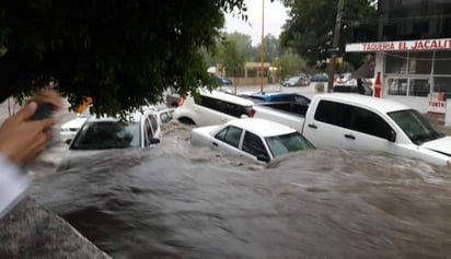 En la imagen se aprecian los daños que causó la fuerte tromba que se desató en Aguascalientes. (NOTIMEX)