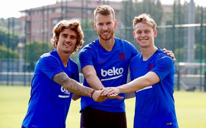 Los tres nuevos fichajes blaugranas reportaron para la primer sesión rumbo al arranque de la temporada 2019-20 con el club. (ESPECIAL)