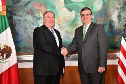 El secretario estadunidense de Estado, Mike Pompeo, abandonó este mediodía de la Secretaría de Relaciones Exteriores (SRE) luego de reunirse en privado con su titular, Marcelo Ebrard. (EFE)