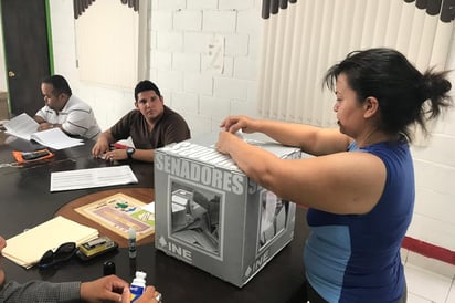 Desde las 9:00 horas de ayer domingo, militantes del Partido Revolucionario Institucional en Lerdo acudieron a votar. (EL SIGLO DE TORREÓN)