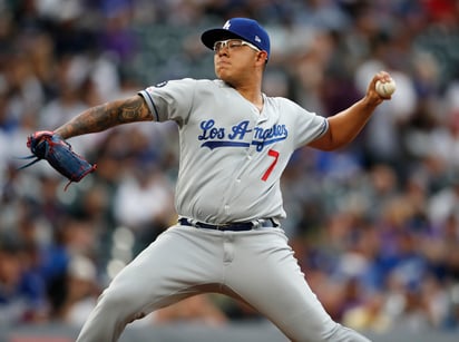 El lanzador mexicano Julio Urías fue suspendido por un caso de violencia doméstica. (AP)