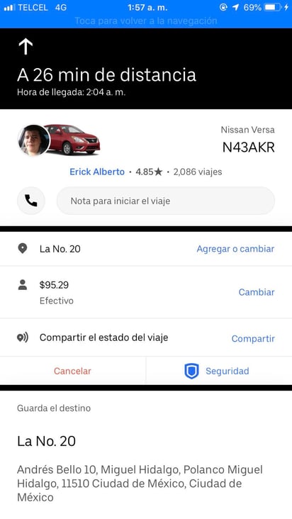 A través de Uber, Brenda solicitó un viaje, tomó todas las precauciones como compartir el trayecto y asegurarse que auto, placas y conductor coincidieran, pero no fue suficiente. (ESPECIAL)