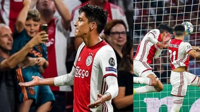 Edson Álvarez tuvo un debut de ensueño como titular en el Ajax al marcar su primer gol con el equipo holandés. (ESPECIAL)
