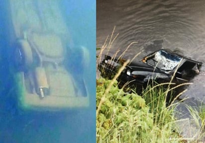 El auto estaba volcado bajo el agua, así que el chico llamó a la policía. (INTERNET)