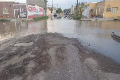 Llevan cuatro días con agua estancada sobre una vialidad. (EL SIGLO DE TORREÓN)