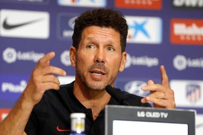 Diego Pablo Simeone, estuvo atendiendo a los medios de comunicación esta tarde en rueda de prensa. (EFE)