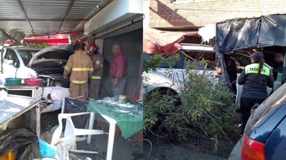  La camioneta se subió a la banqueta justo en el puesto de gorditas, llevándose a su paso la vitrina con los recipientes de los guisos, así como algunas mesas y sillas que estaban ocupadas por comensales. (EL SIGLO DE TORREÓN)
