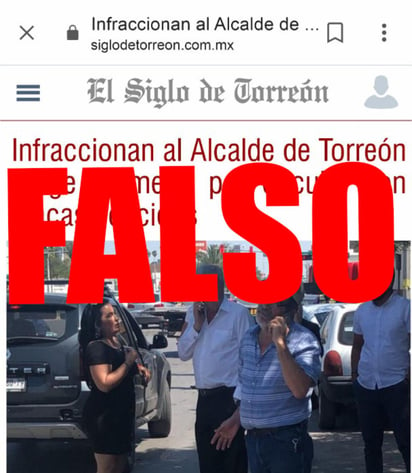 Falsa, noticia sobre infracción de Zermeño