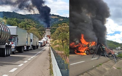 Medios de comunicación local informan que este hecho, a donde ya acudieron elementos del cuerpo de bomberos local y paramédicos, surgió a dos kilómetros de la caseta de Huitzo. (ESPECIAL)