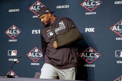 CC Sabathia se lesionó durante el juego del jueves ante los Astros, y quedó fuera de la postemporada; el lanzador había anunciado que ésta sería su última temporada en las Grandes Ligas. (AP) 