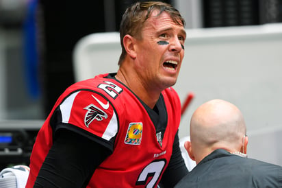 Matt Ryan sufrió un esguince en el tobillo derecho la semana pasada ante Carneros, y terminará su racha de 163 partidos seguidos iniciados.