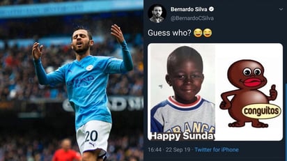 Bernardo Silva fue multado con 54,000 dólares además de perderse el siguiente partido del Manchester City por el polémico tuit (d). (ESPECIAL)