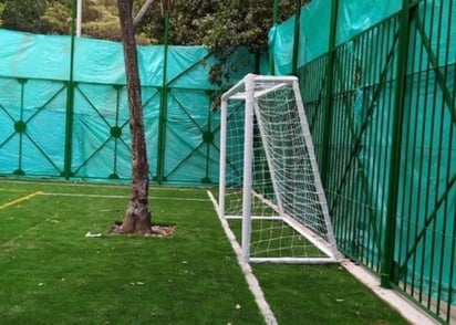 Los vecinos se negaran a la tala de árboles y ahora la cancha luce así. (INTERNET)