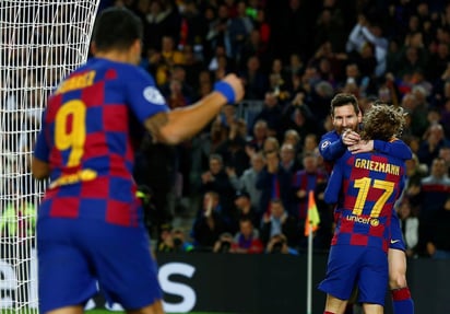 Suárez, Griezmann y Messi fueron los anotadores en el triunfo de los españoles sobre el Dortmund. (EFE)