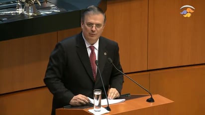 El secretario de Relaciones Exteriores, Marcelo Ebrard, inició este mediodía su comparecencia ante el Pleno del Senado de la República, en el marco del análisis del Primer Informe de Gobierno del presidente Andrés Manuel López Obrador. (ESPECIAL)